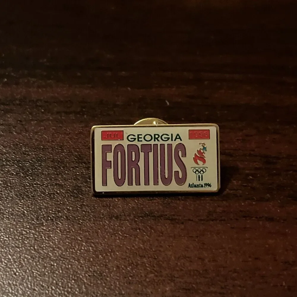 Vintage 1996‎ Atlanta Olympics Fortius License Plate Lapel Hat Pin
